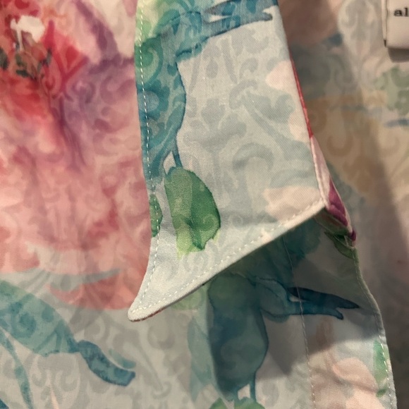 Alfred Dunner NWT Multi Colored Floral Button Down Collared Blouse - Picture 8 of 10